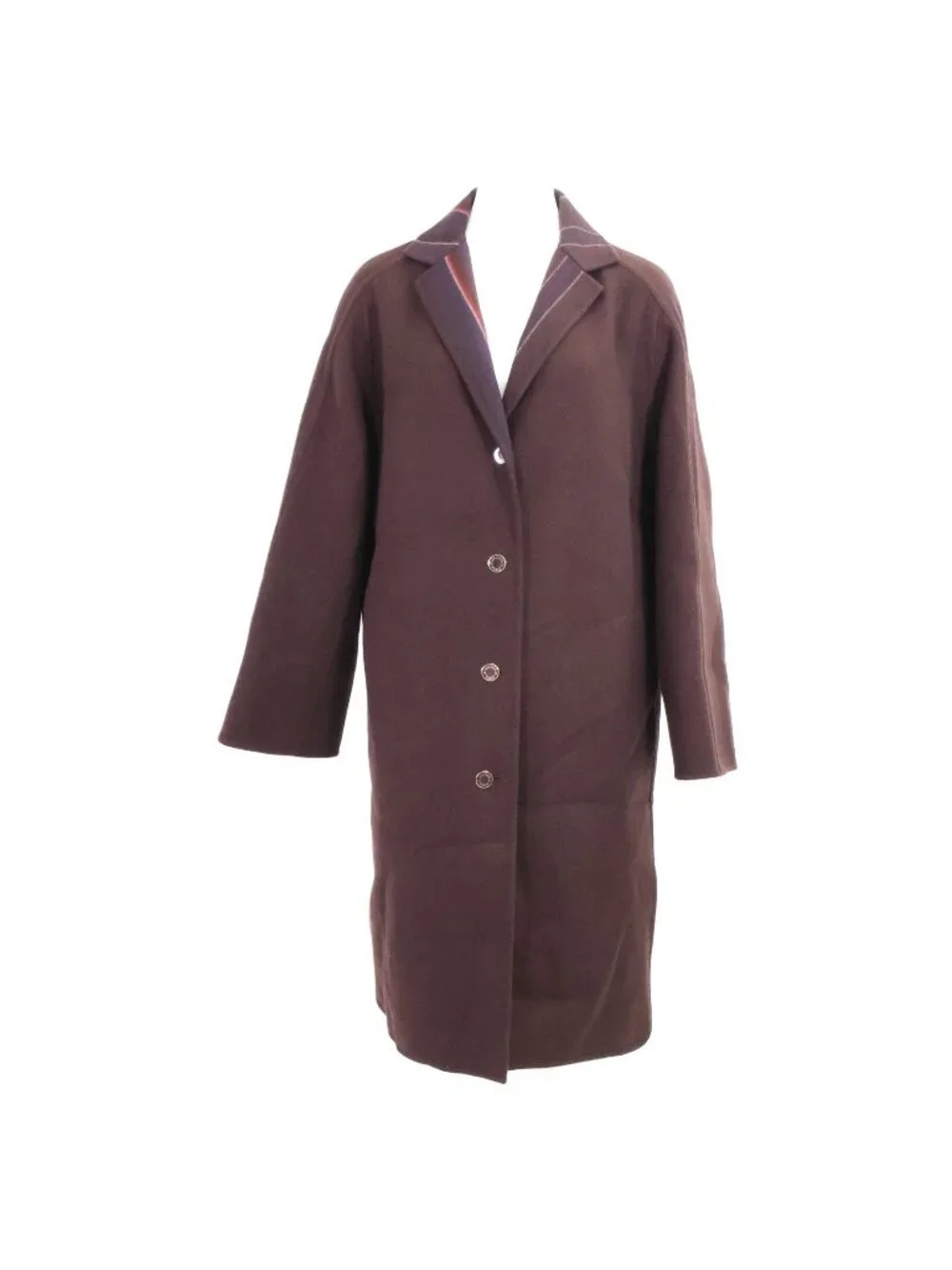 Hermes Sellier Buttons Wool Cashmere Chesterfield 38